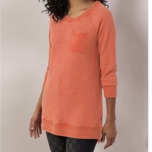 Soft Surroundings Autumn Waffle Tunic Fiery Orange M
